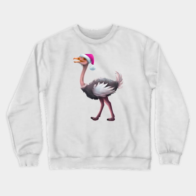 Cute Ostrich Drawing Crewneck Sweatshirt by Play Zoo